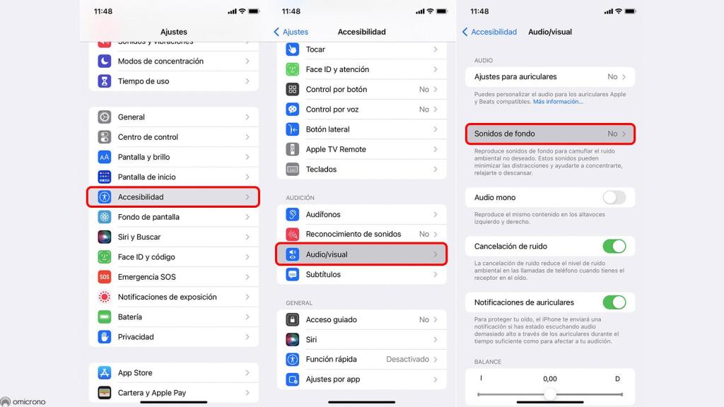 Activar sonidos de fondo