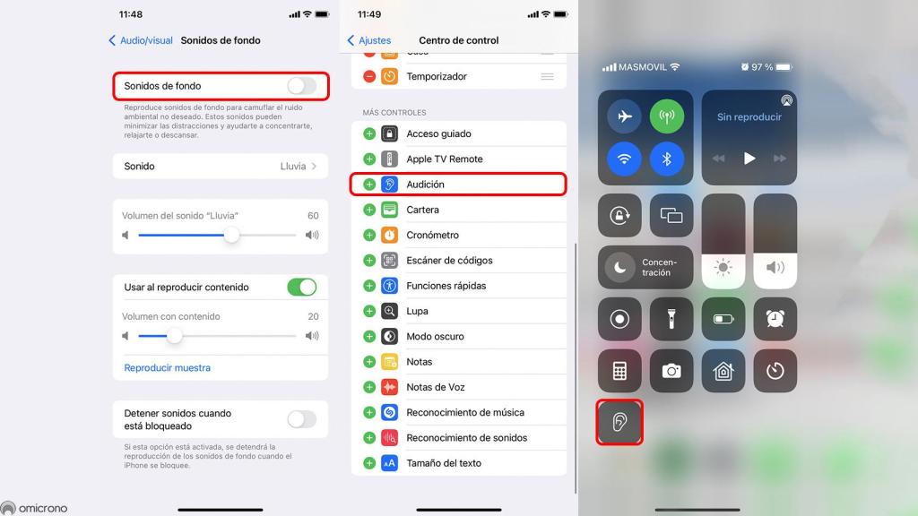 Sonidos de fondo en el Centro de Control