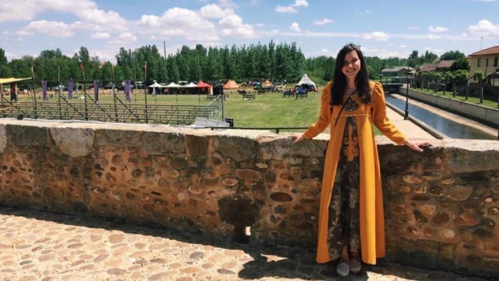 Andrea Fernández en un torneo medieval en León, donde reside.