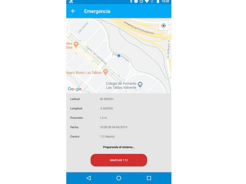 La aplicación de 112 incorpora una nueva función vital para localizar personas en una emergencia