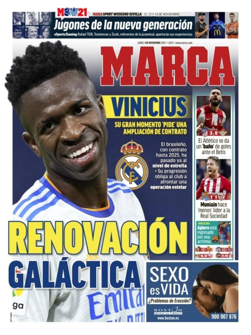 La portada del diario MARCA (01/11/2021)