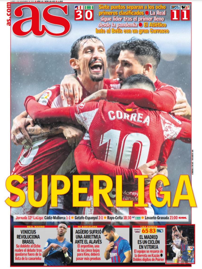 La portada del diario AS (01/11/2021)