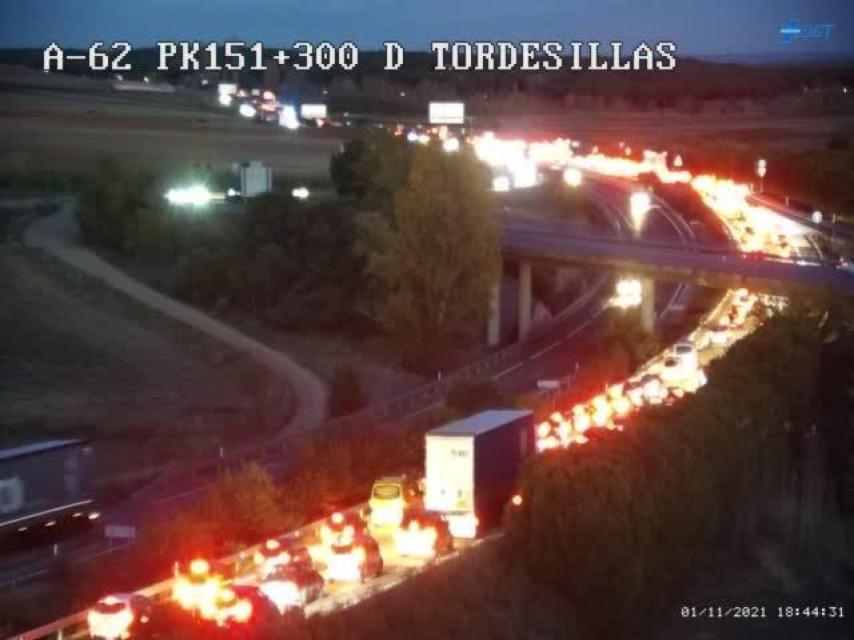 Retenciones en la A-62 dirección Tordesillas