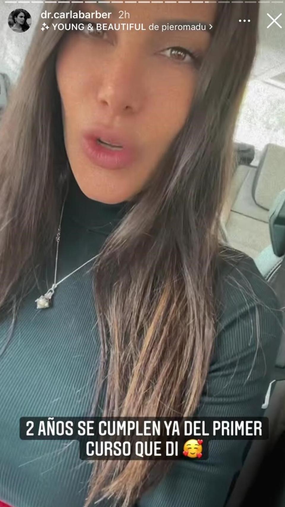 Carla Barber recordó en sus 'stories' que lleva dos años impartiendo cursos.