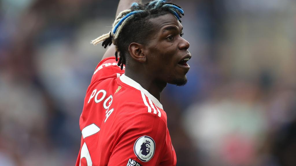 Paul Pogba, en un partido del Manchester United de la temporada 2021/2022