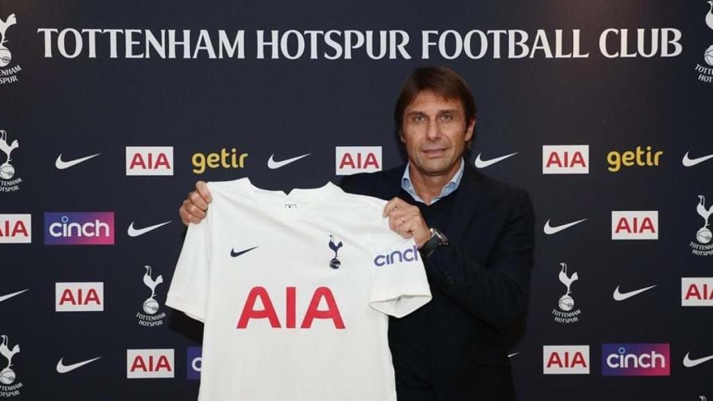 Antonio Conte, con la camiseta del Tottenham Hotspur