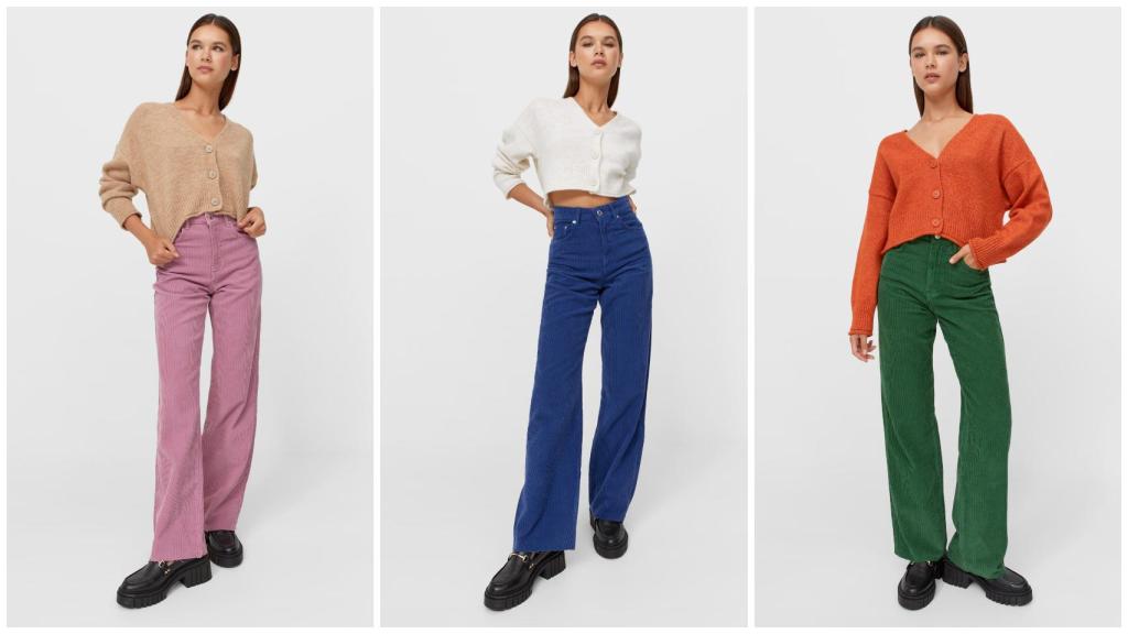 Stradivarius ha creado un mismo pantalón de pana en 10 colores diferentes.
