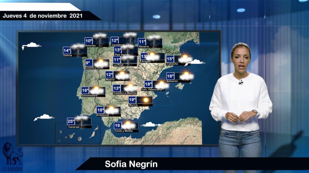 El tiempo del jueves 4 de noviembre.