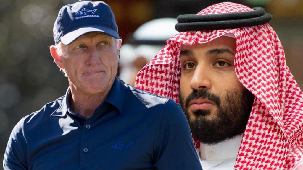 Greg Norman y Mohamed Bin Salmán, en un fotomontaje
