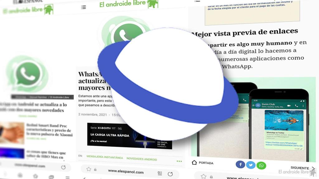 Samsung Internet Browser se actualiza cambiando de posición la barra de dirección