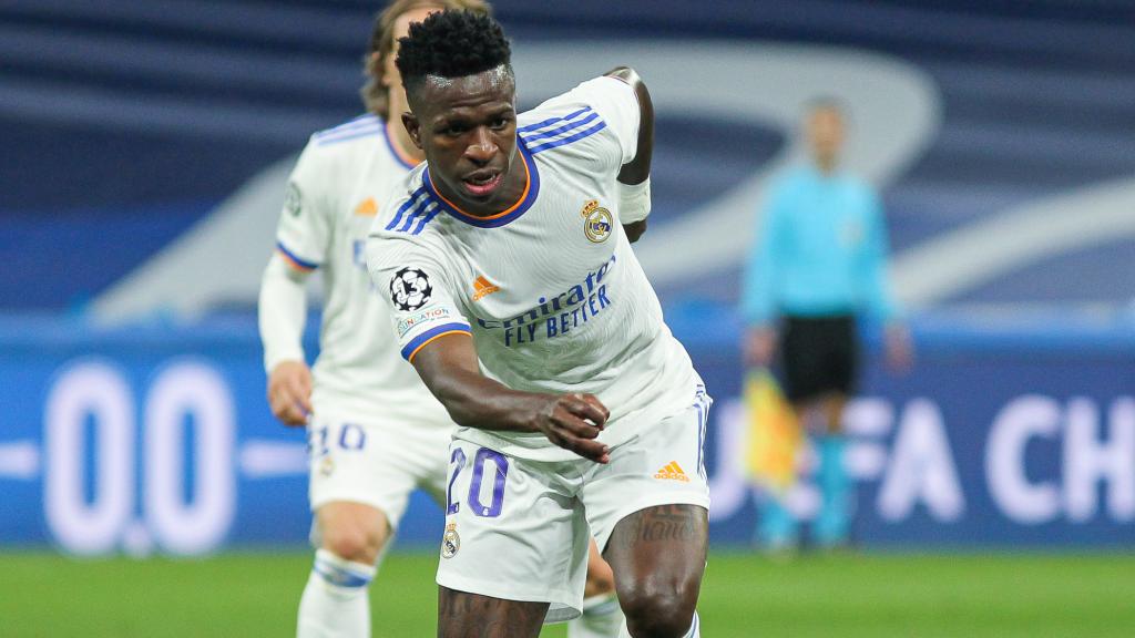 Vinicius Jr., en un partido del Real Madrid de la temporada 2021/2022