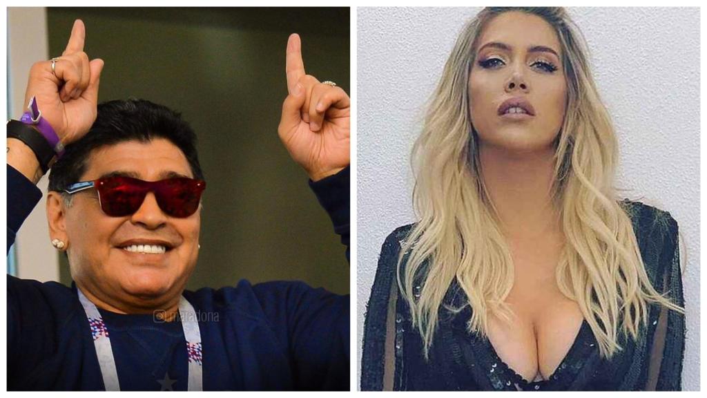 Maradona y Wanda Nara, en un collage