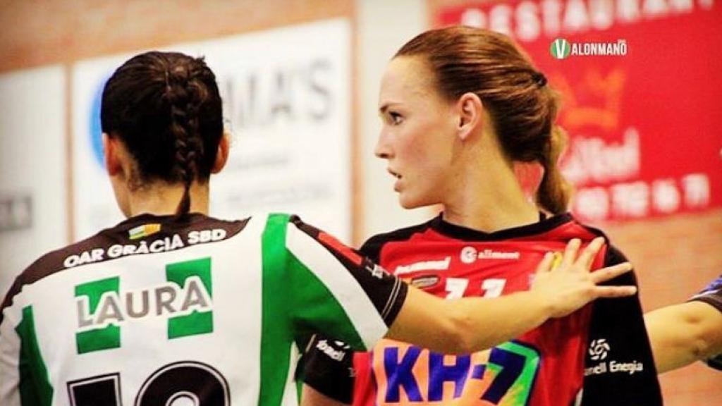 Mireia Rodríguez durante un equipo de balonmano.