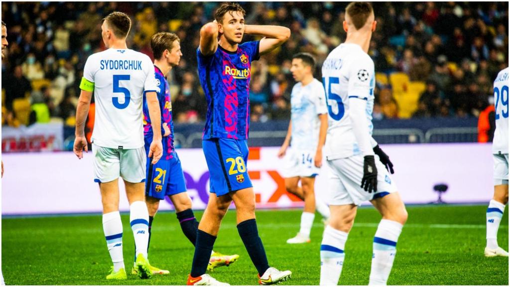 González en el choque frente al Dínamo.