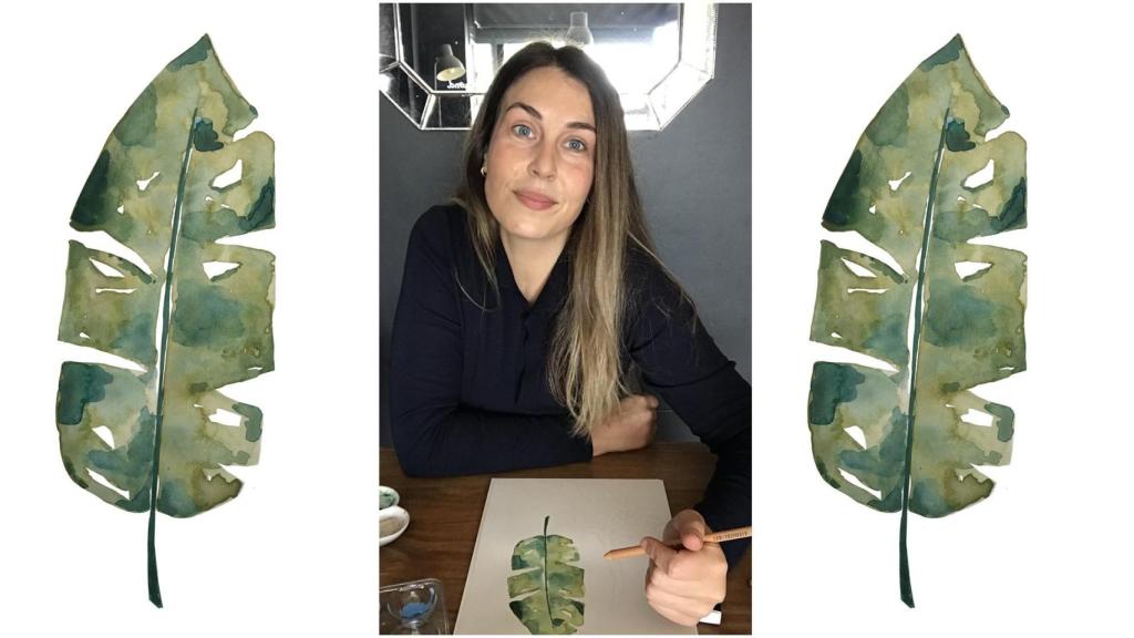 Silvia Santiso y una de sus obras.