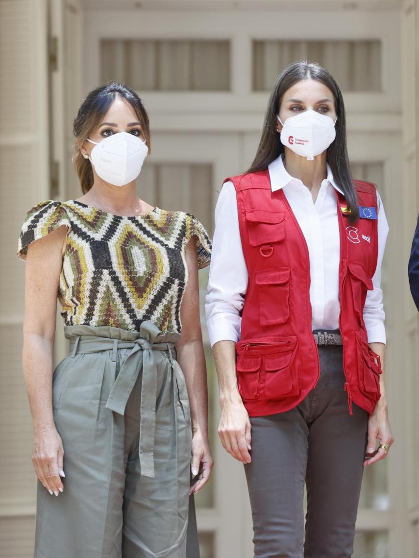 Silvana López Moreira y la reina Letizia en la residencia presidencial paraguaya.