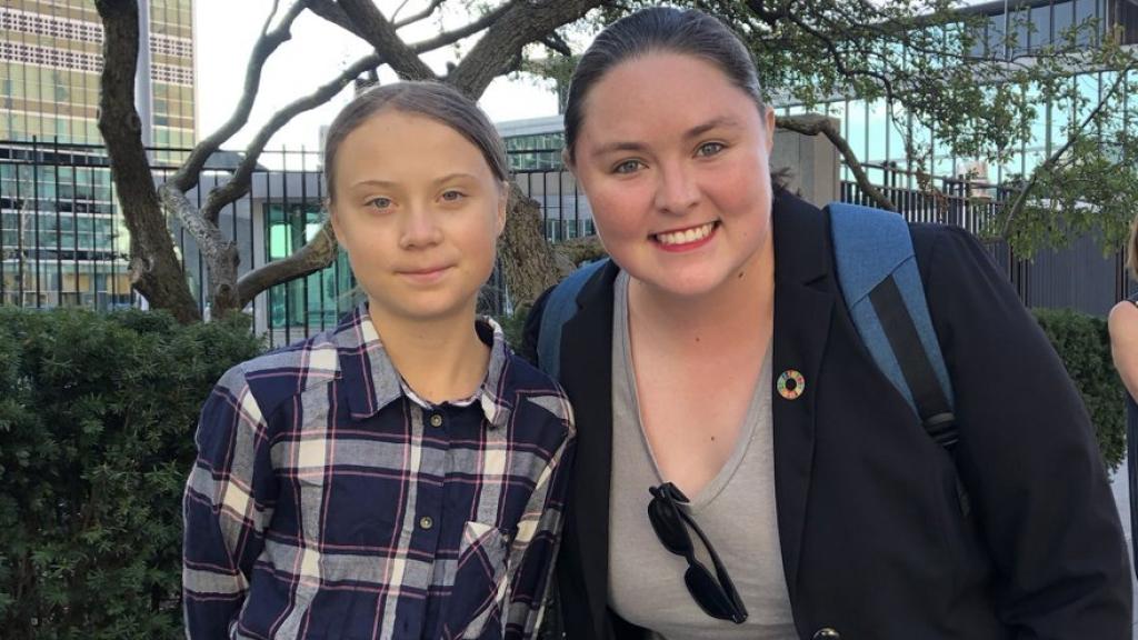 Alejandra Contreras y Greta Thunberg en la Cumbre Climática de la ONU