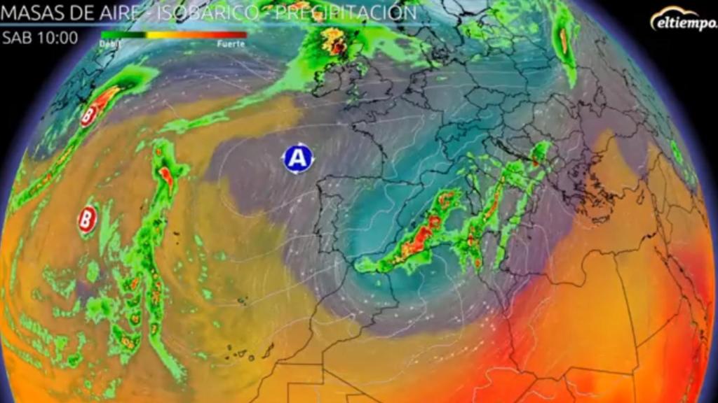 Masa de aire polar sobre España. Eltiempo.es