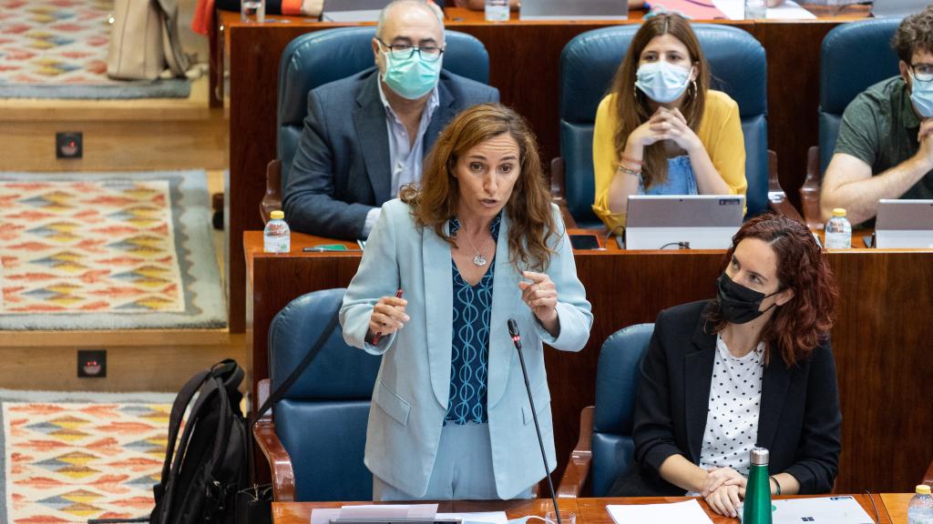 Mónica García, portavoz de Más Madrid, en la Asamblea.