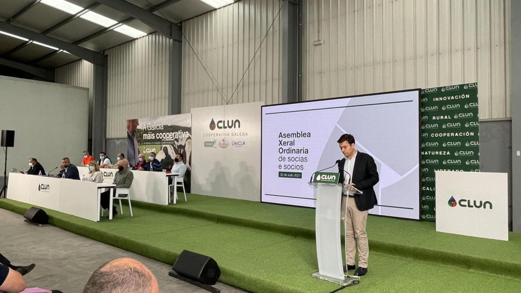 Juan Gallástegui, Secretario General de CLUN, durante la Asamblea General de socias y socios celebrada el pasado 30 de julio en Melide