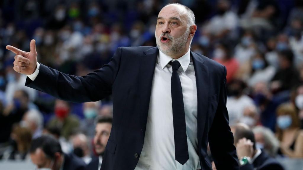 Pablo Laso, en un partido del Real Madrid de Baloncesto de la temporada 2021/2022