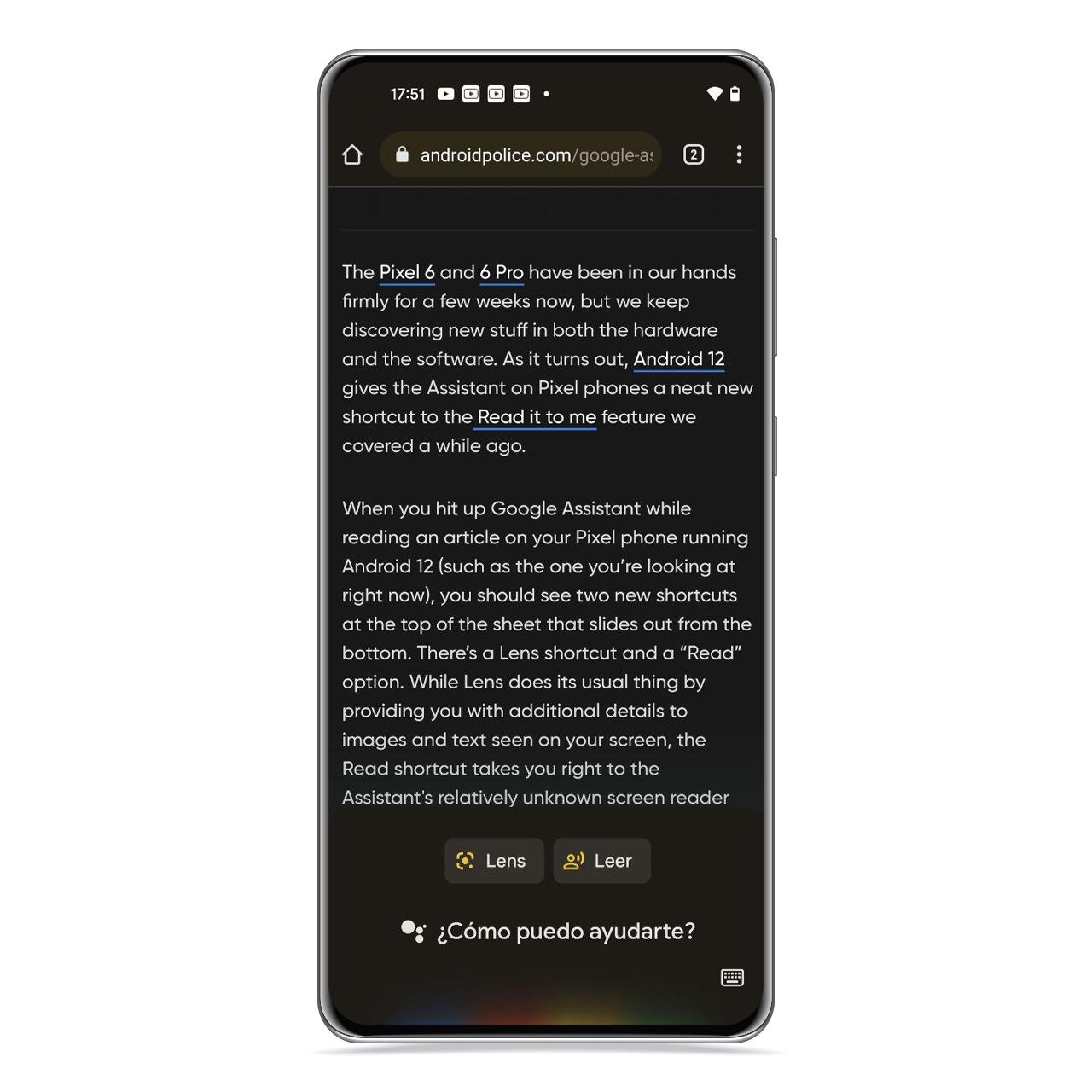 Botón de Leer en Assistant