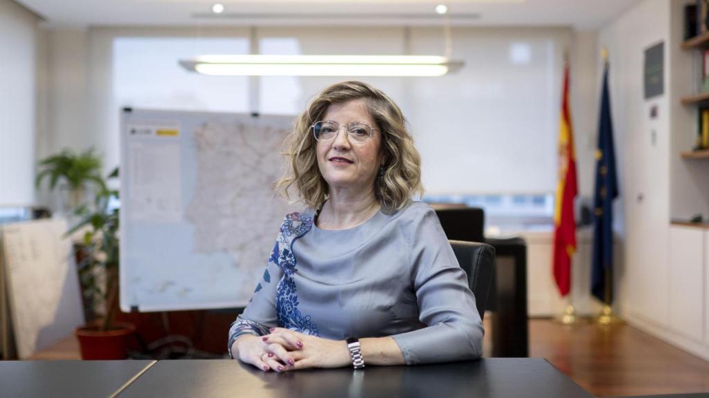 La presidenta de Adif, María Luisa Domínguez, durante una entrevista para Europa Press