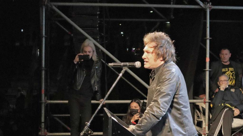 Un mitin de Javier Milei.