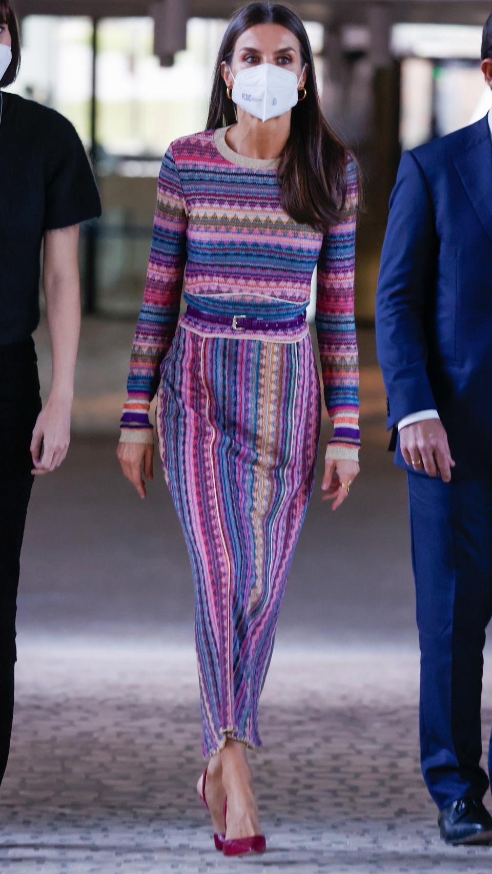 Letizia estrena vestido étnico de Michonet.