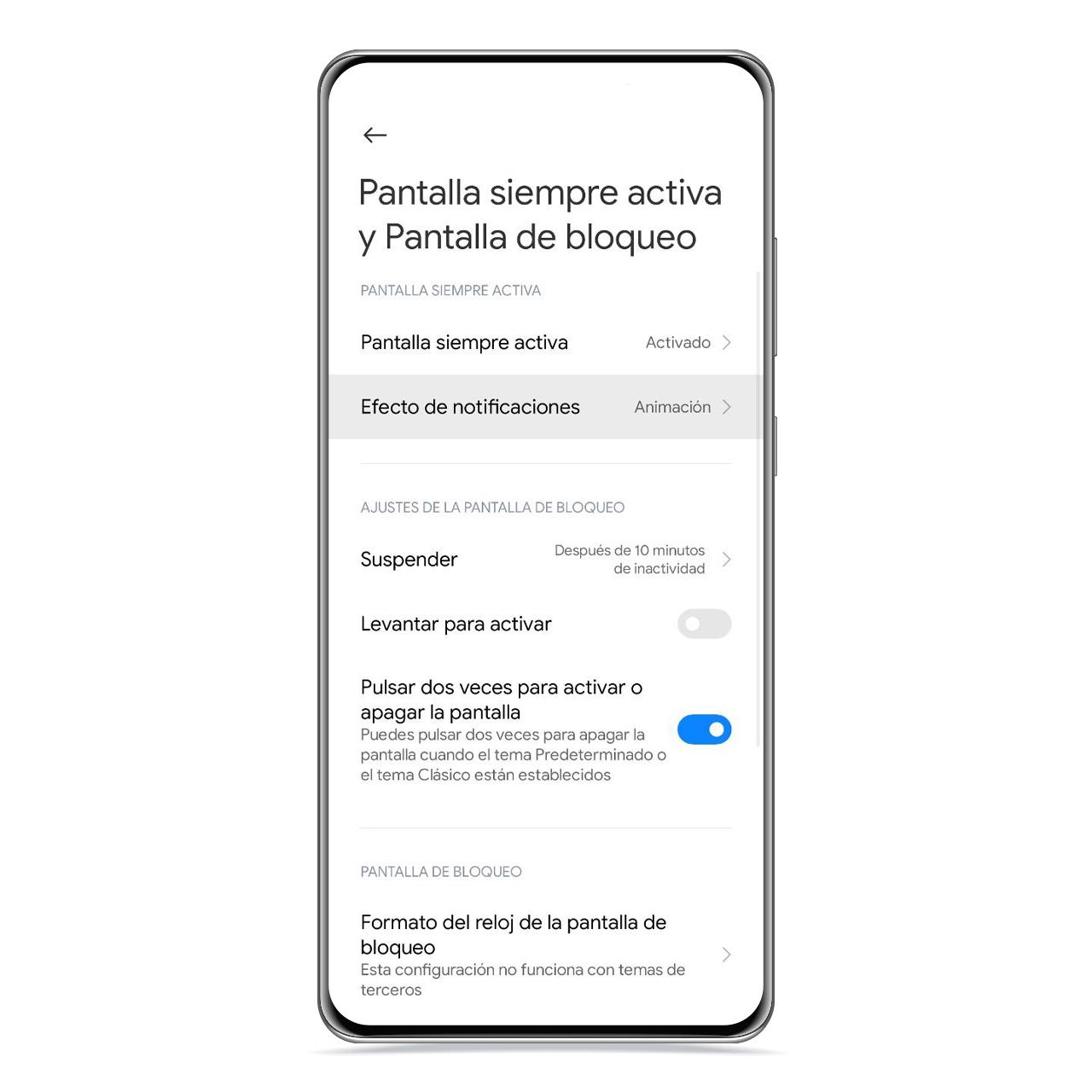 Efecto de notificaciones