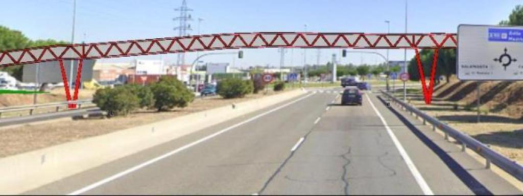 Infografía facilitada por el Ministerio de Transportes, que reproduce la futura pasarela de Carbajosa de la Sagrada
