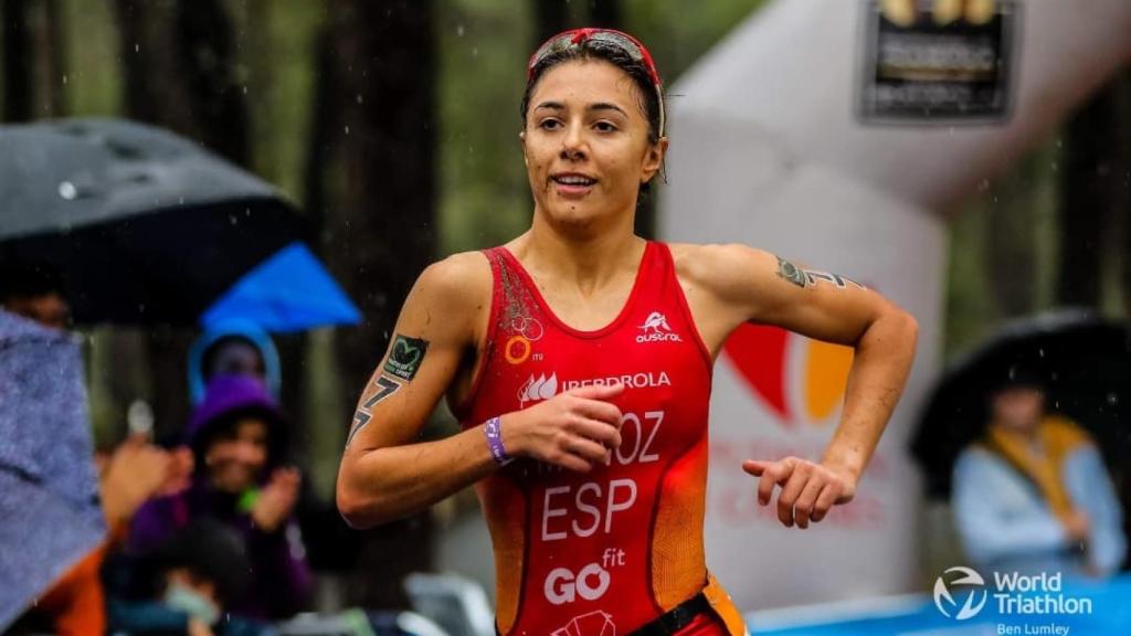 Marina Muñoz en medio de una competición