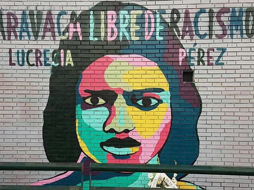 Mural madrileño en homenaje a Lucrecia Pérez.