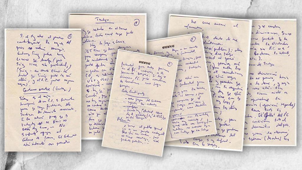 Notas tomadas por Armero en sus reuniones con el emisario de Carrillo sobre los temas que trasladar a Suárez.