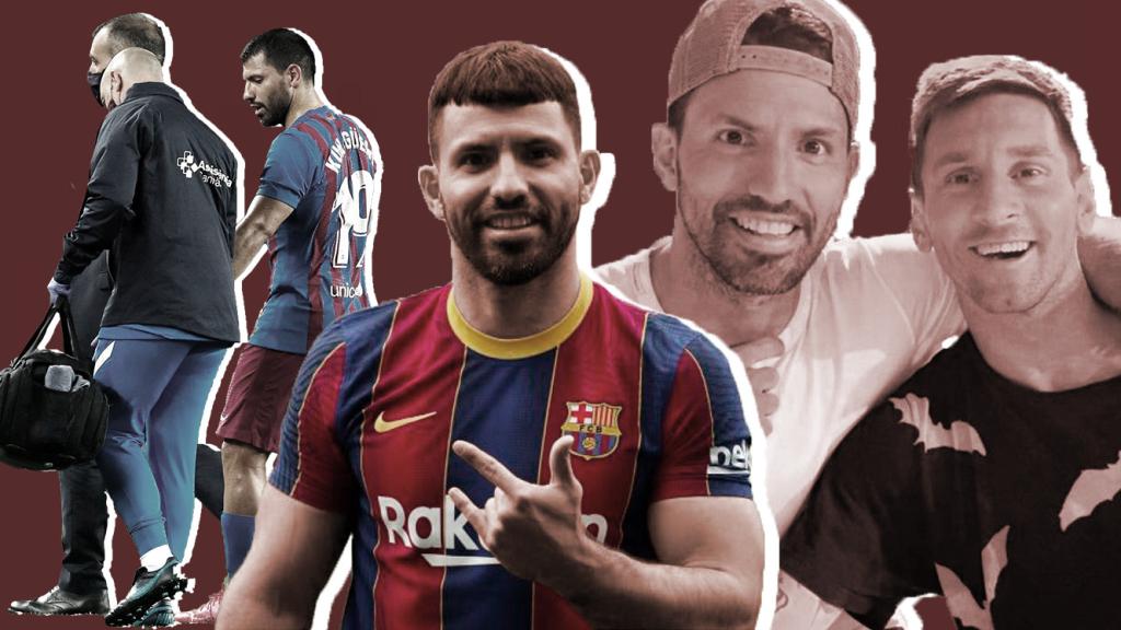 Kun Agüero en el Barça, en un fotomontaje