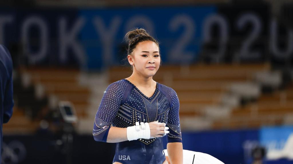 La gimnasta estadounidense Sunisa Lee tras una competición