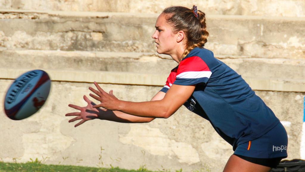 Una de las jugadoras durante el entrenamiento.