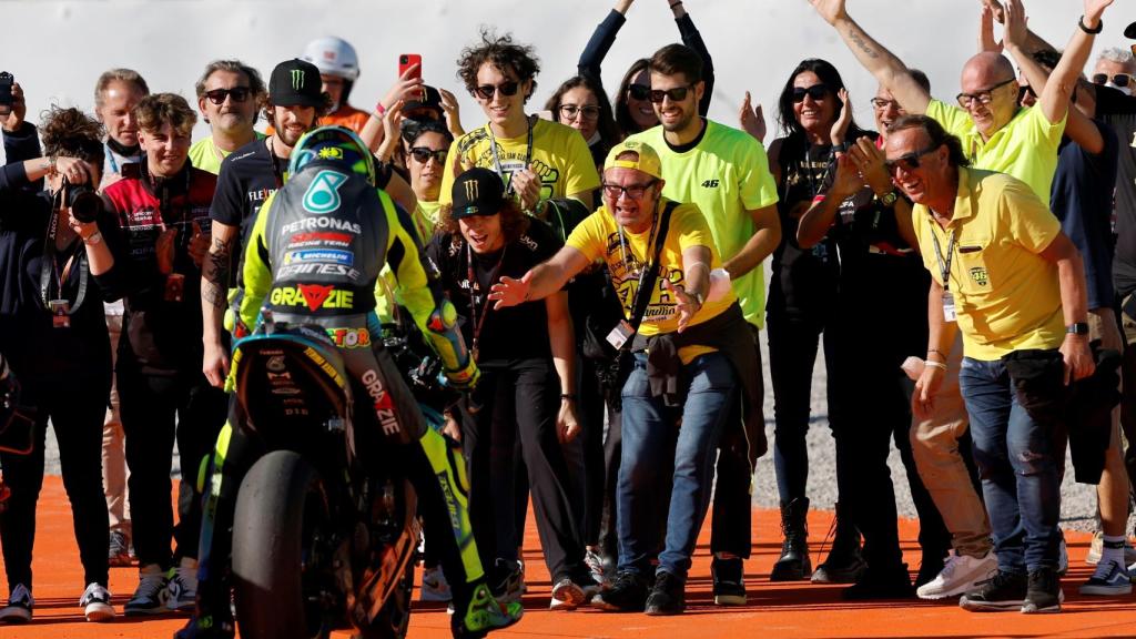 Valentino Rossi en su despedida en Cheste