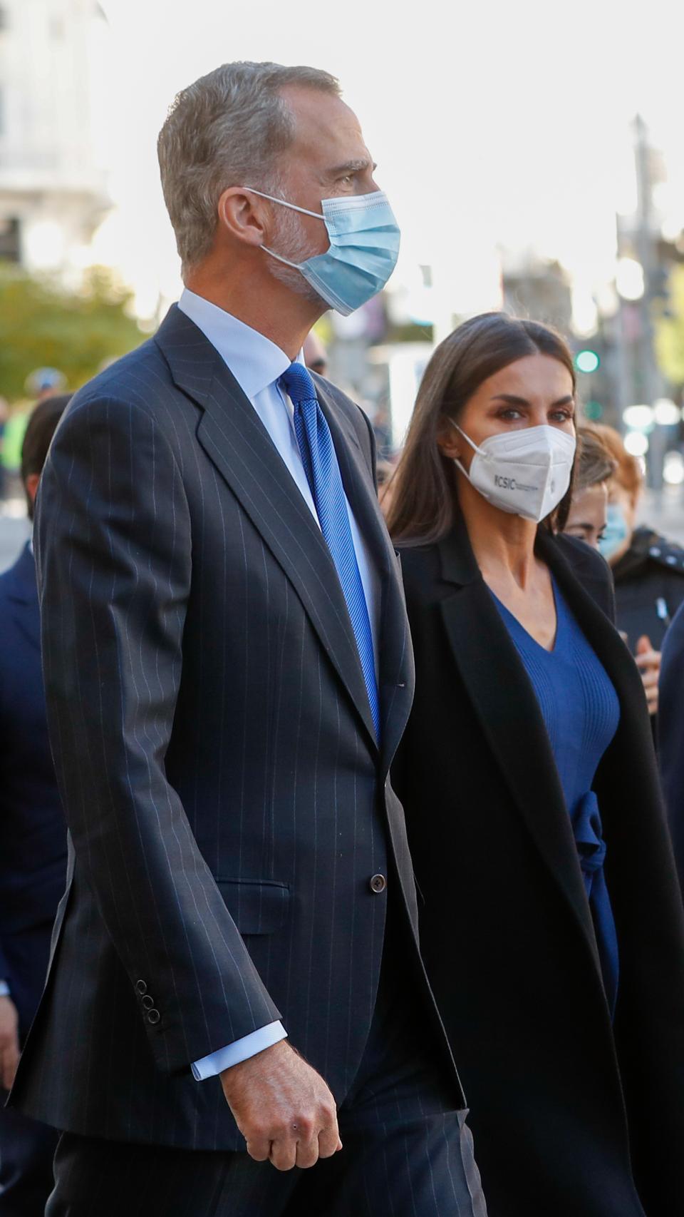 Los Reyes, este lunes por la mañana, en su acto conjunto en Madrid.