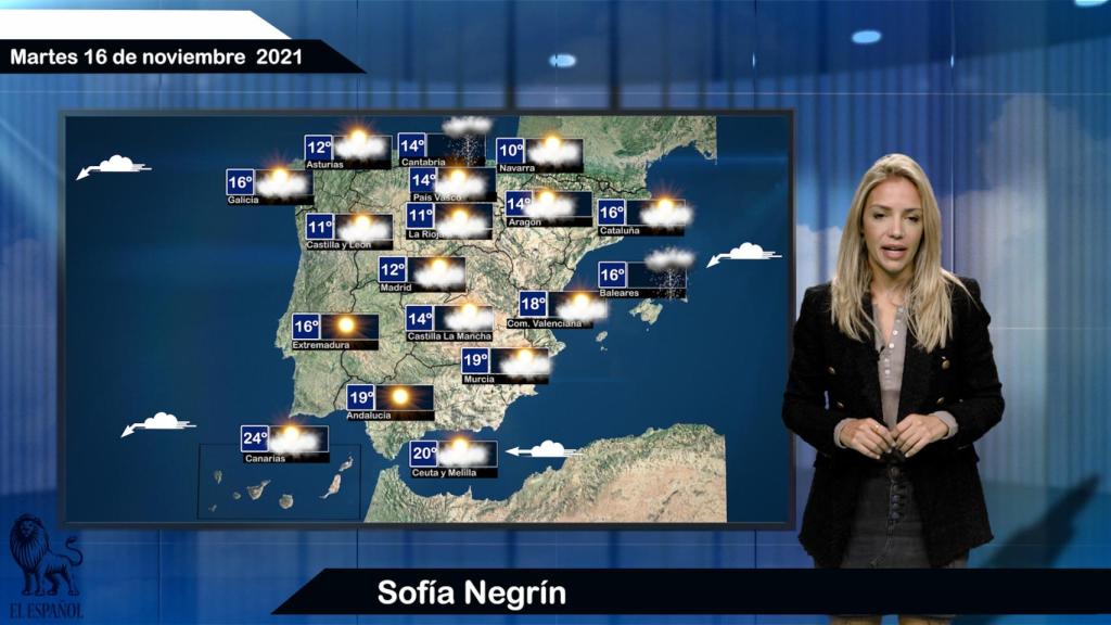 El tiempo del martes 16 de noviembre.