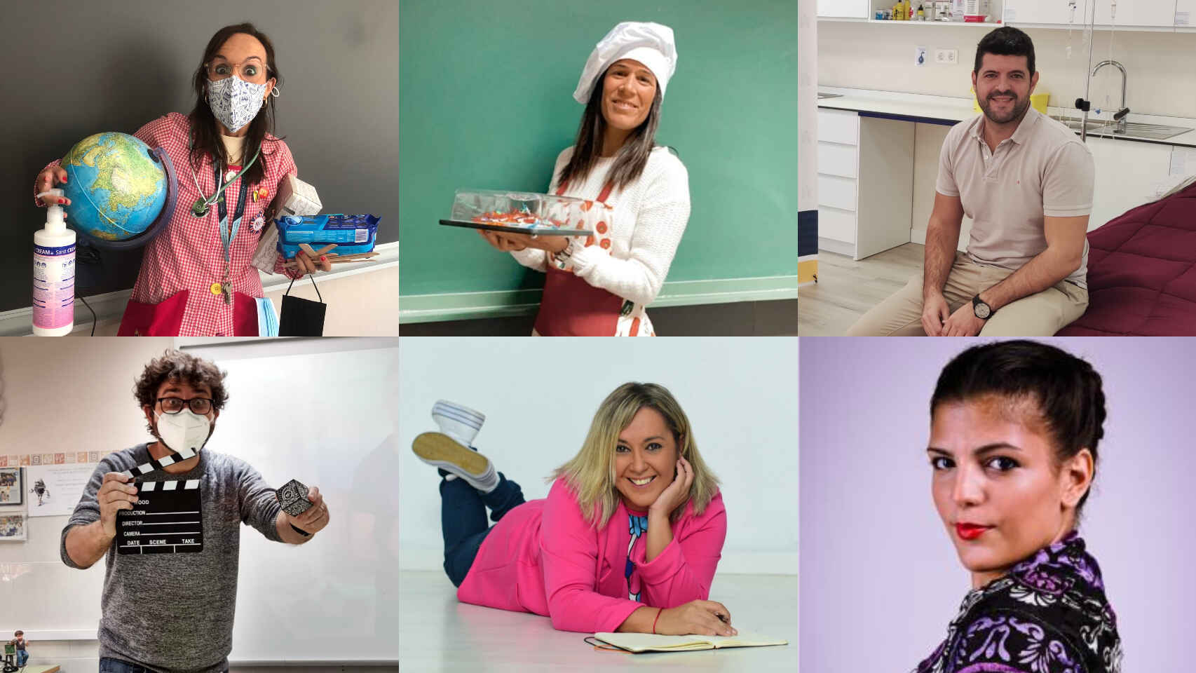 Seis de los profesores galardonados.