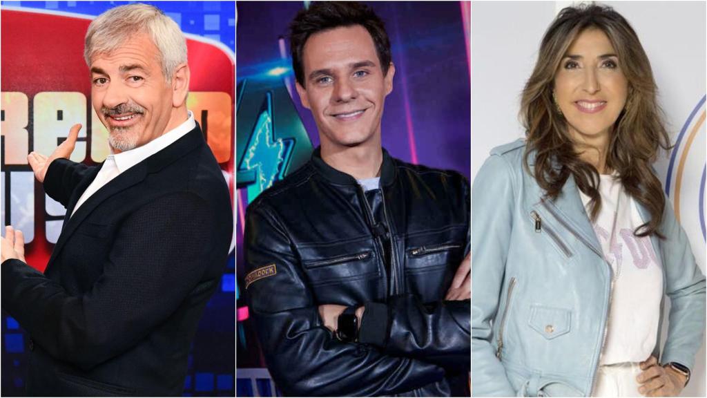 Carlos Sobera, Christian Gálvez y Paz Padilla en montaje de BLUPER.