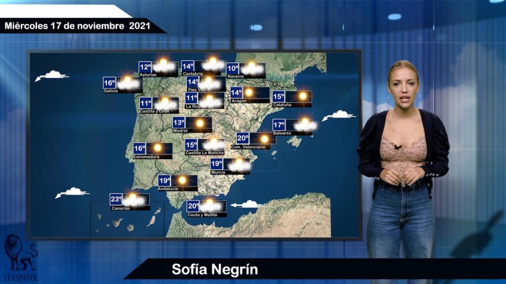 El tiempo del miércoles 17 de noviembre.