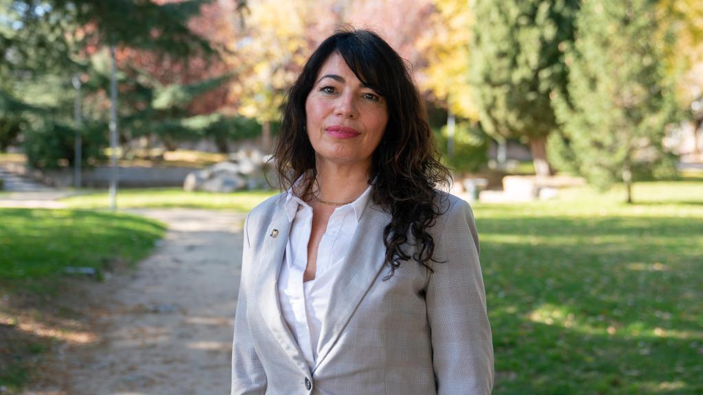 La sargento Martina Fernández Martin, en un parque de Alpedrete.
