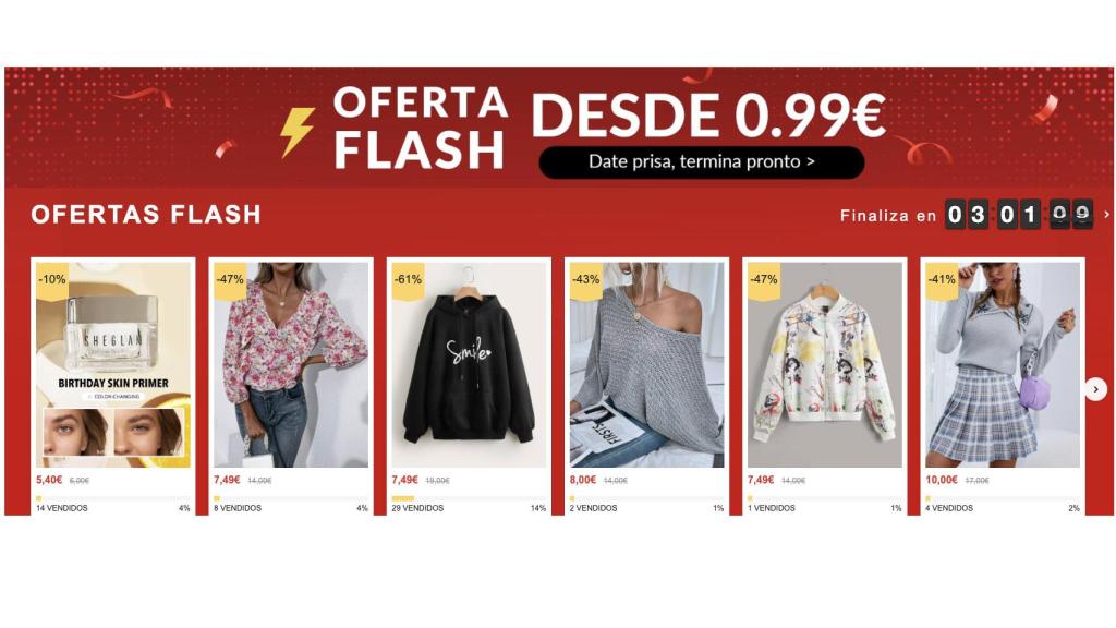 Ofertas flash de Shein