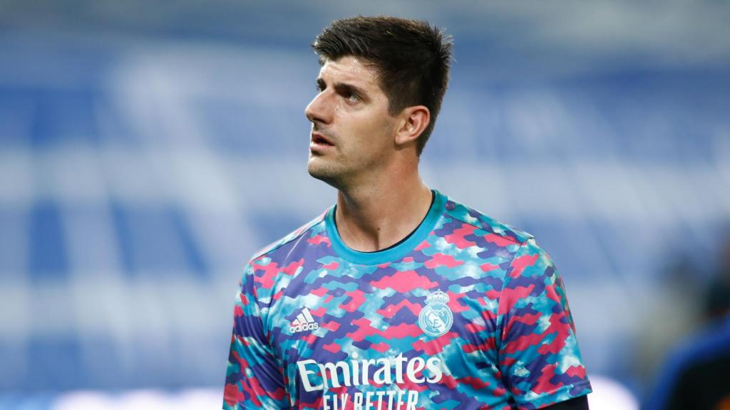 Thibaut Courtois, antes de un partido con el Real Madrid