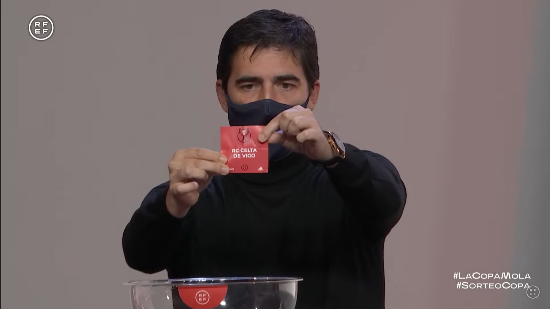 El Celta durante el sorteo de Copa del Rey