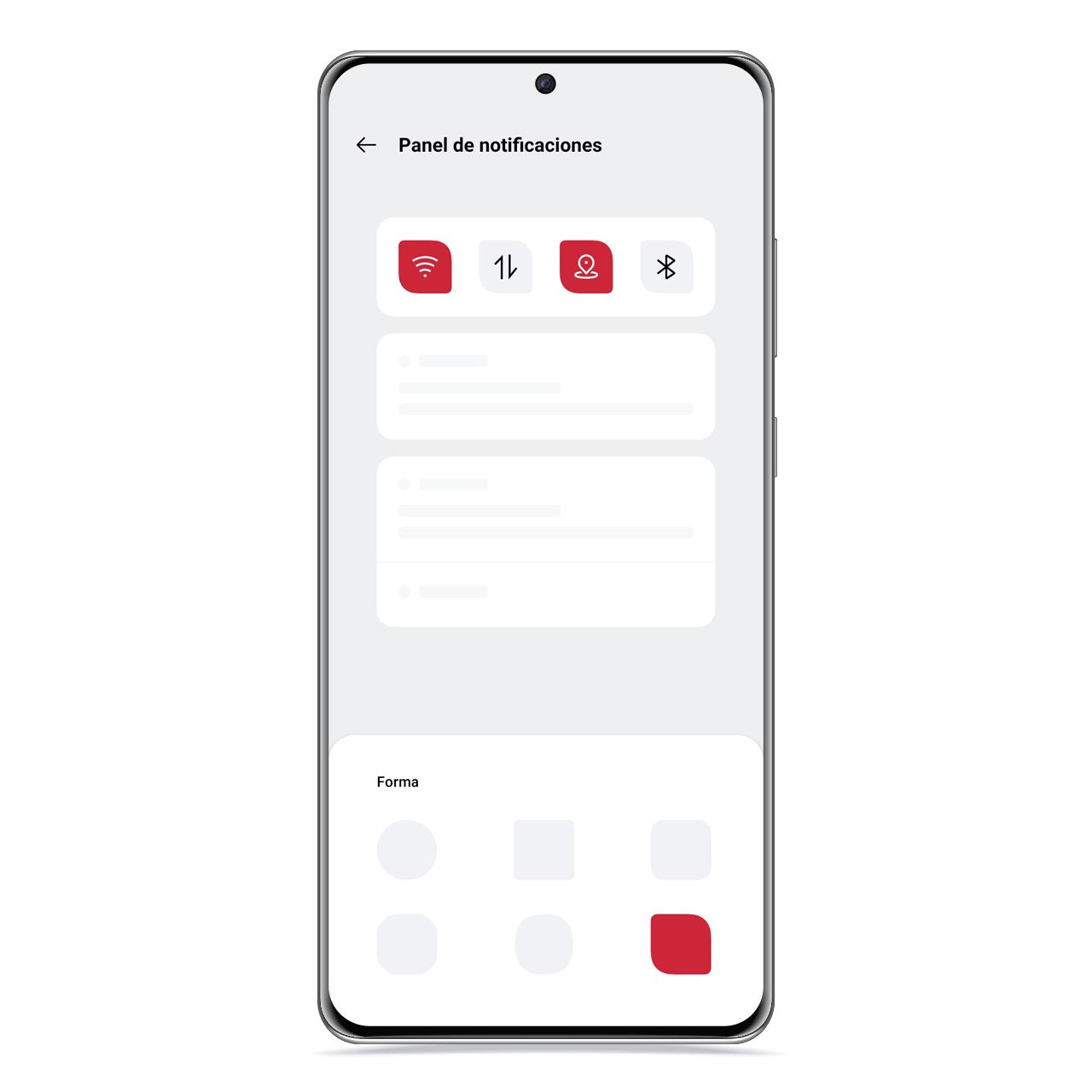 Panel de notifficaciones en realme