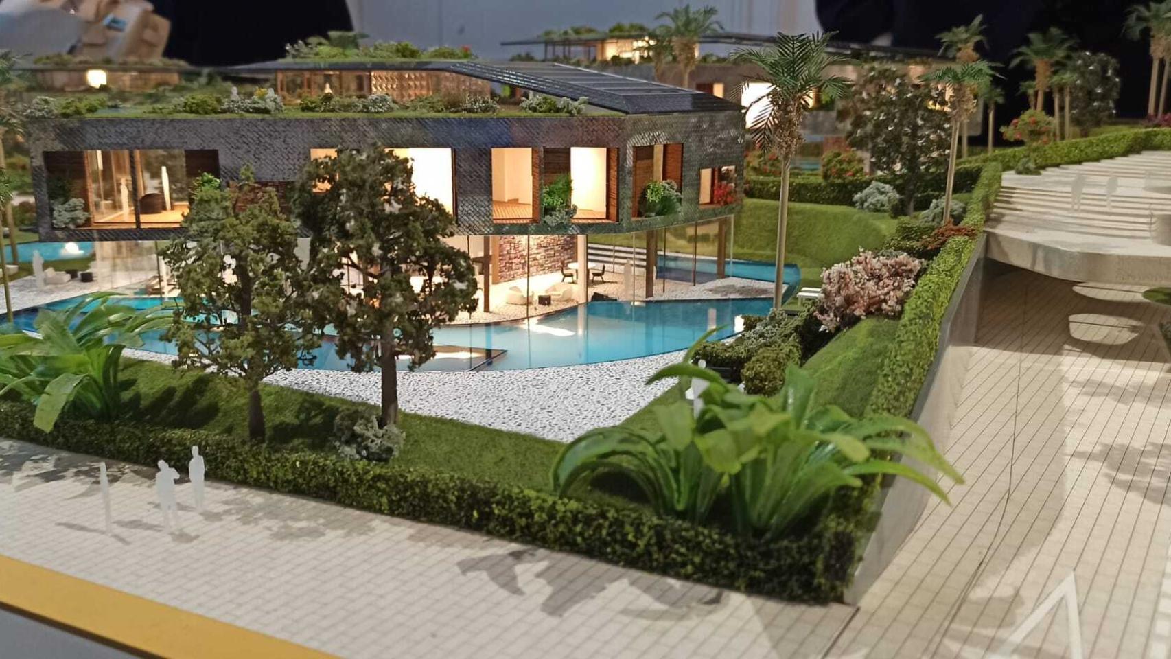 Las viviendas en Marbella de Karl Lagerfeld, Sierra Blanca y The One Atelier, en miniatura.