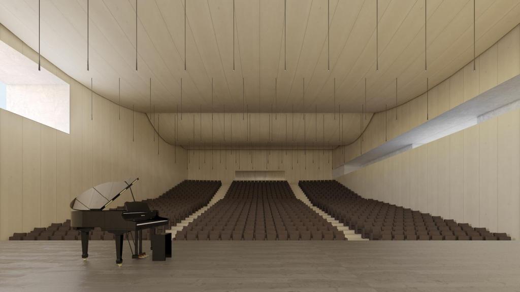 Interior del nuevo paraninfo proyectado.